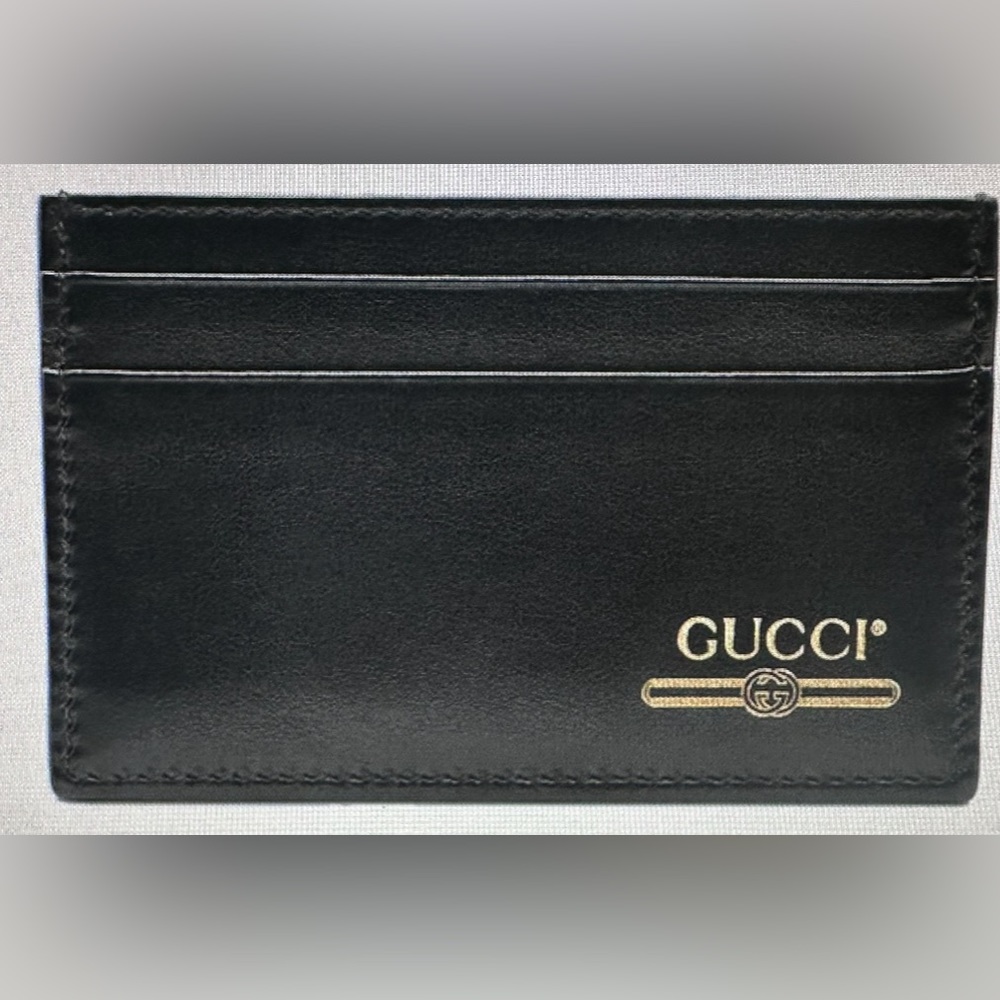 New Gucci Leather Card Case Wallet